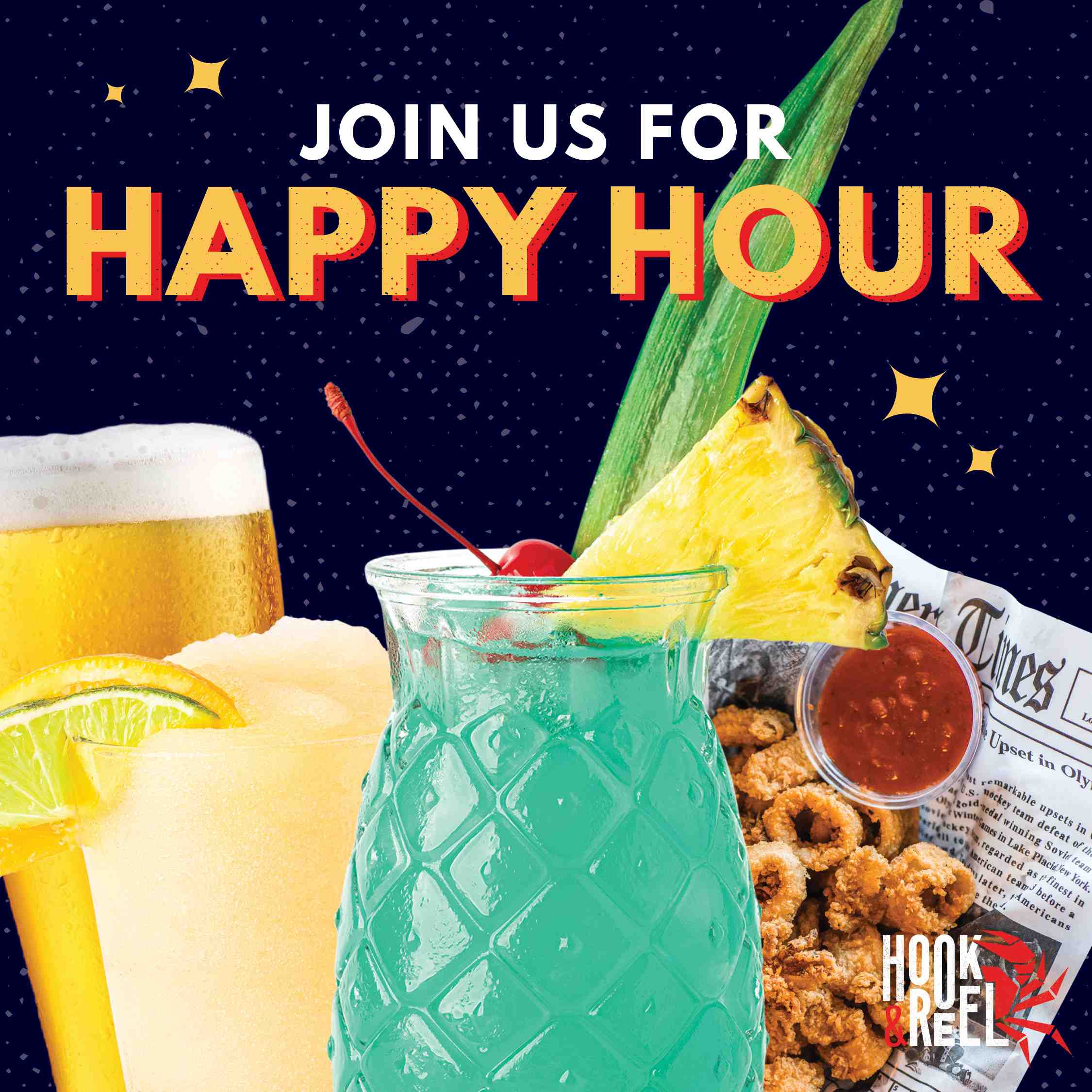 JOIN US FOR HAPPY HOUR!