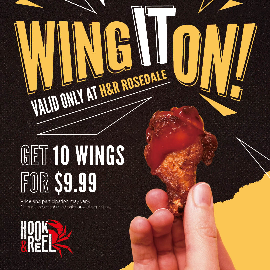 Wing It On wing special flyer, 10 wings for $9.99, Rosedale