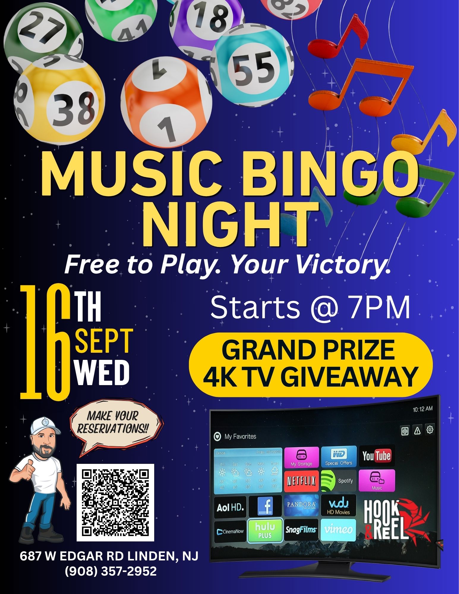 Hook&Reel Linden, NJ Music Bingo Night