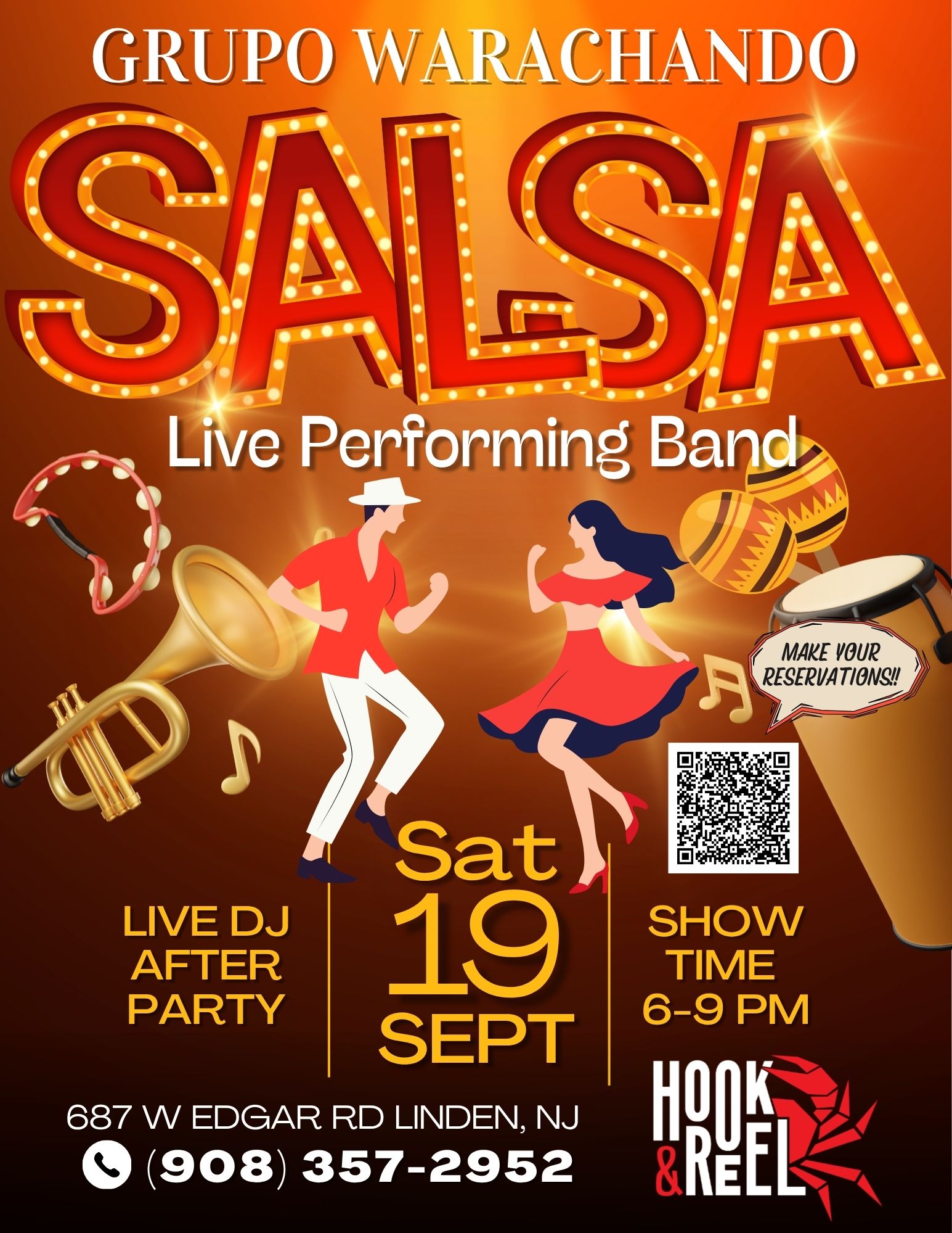 Hook&Reel Linden, NJ Salsa Night