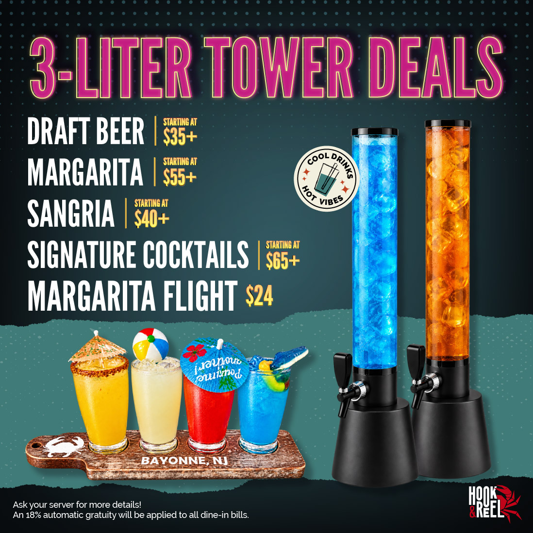 Hook&Reel Bayoone, NJ 3-Liter Tower Deals