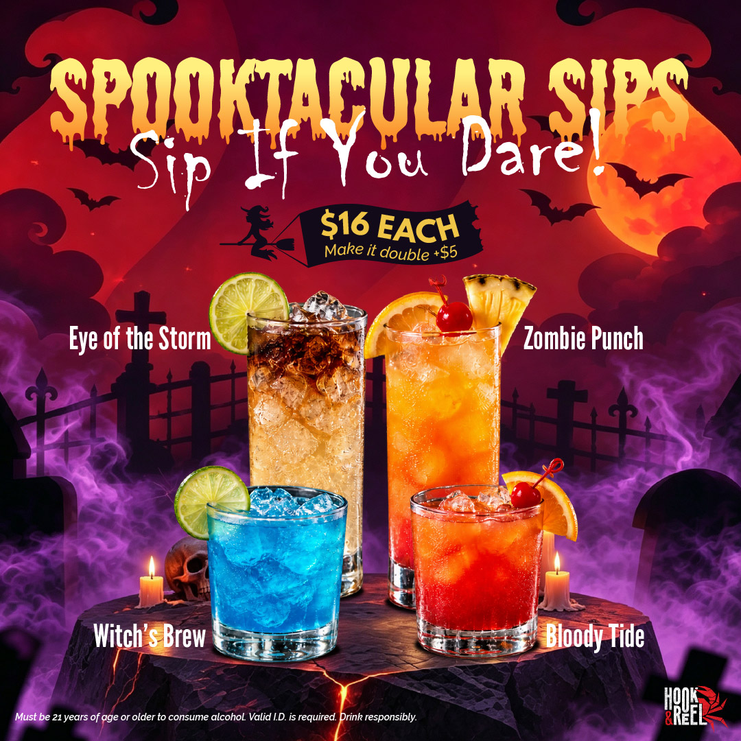 Spooktacular Sips Halloween cocktails flyer